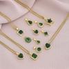 Women's Emerald Pendant Necklace Girls' High Sense Light Luxury Minority Clavicle Chain Neck Chain Choker