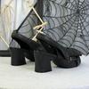 Новые Ретро Потертые Босоножки с Открытым Носком Девочки Горячий Девушка Стиль Водонепроницаемая Платформа Толстый Каблук Модные Высокие Каблуки