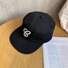Retro Embroidery Black Cotton Cap Letter Design Breathable Streetwear Material