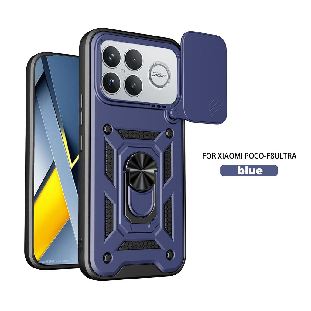 Чехол для Xiaomi Poco F8 Ultra Чехол-крышка для Poco F8 Ultra F8 Ultra Держатель с магнитным кольцом Бронированный чехол для телефона Защитная задняя крышка со шторкой для камеры