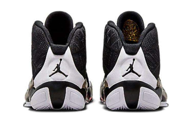 Jordan Детские баскетбольные кроссовки Air Jordan 38 Амортизация Устойчивость к истиранию Нескользящая подошва Средняя посадка Черный Белый DZ3499-106