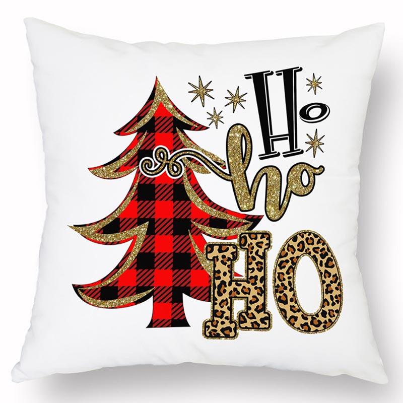 Новая Рождественская Льняная Наволочка с Принтом Домашний Диван Гостиная Праздничная Грязеотталкивающая Подушка