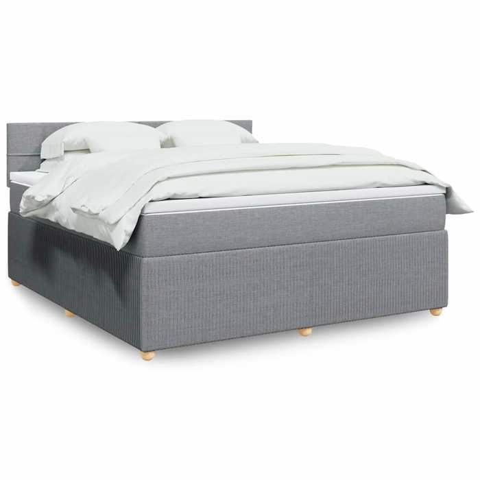 Maison Exclusive - Sommier à lattes de lit avec matelas Gris clair 180x200cm Tissu