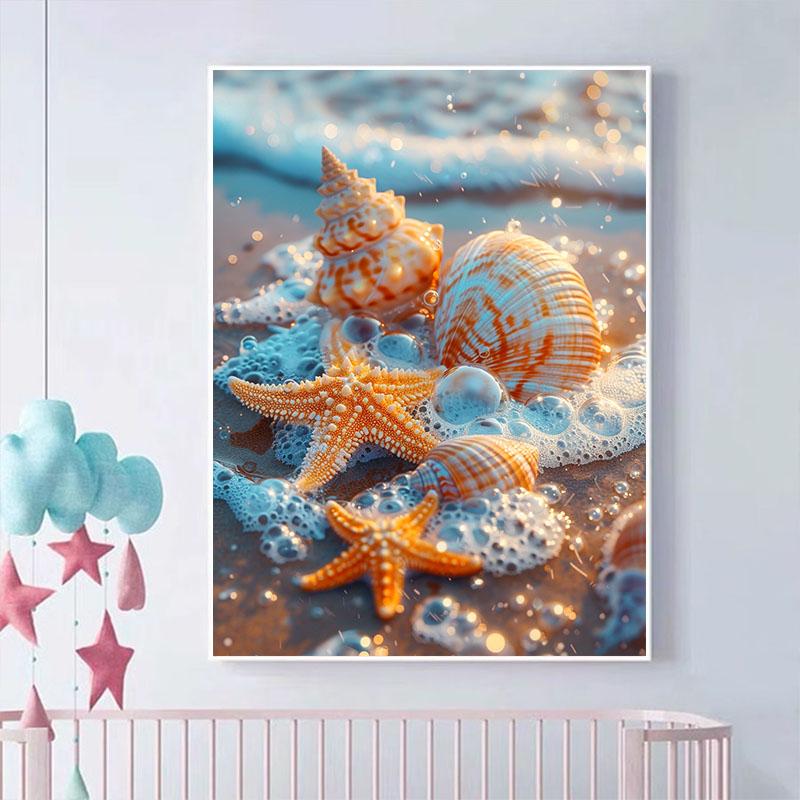 5d DIY Алмазная картина вышивка крестом морская звезда ракушка пейзаж рукоделие алмазная вышивка мозаика полный круглый дрель домашний декор