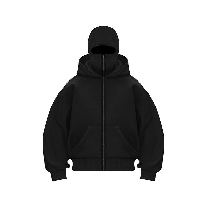 Unisex Hooded Zip-Up Sweatshirt Streetwear Casual Long Sleeve Pullover Fall Winter