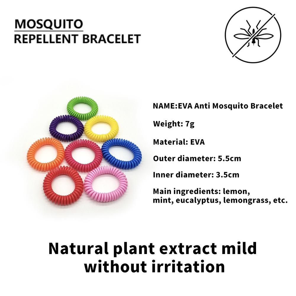 10 шт. браслет из ЭВА против комаров для взрослых и детей, 100% натуральное нетоксичное чистое эфирное масло, репеллент от комаров, катушка для отпугивания вредителей