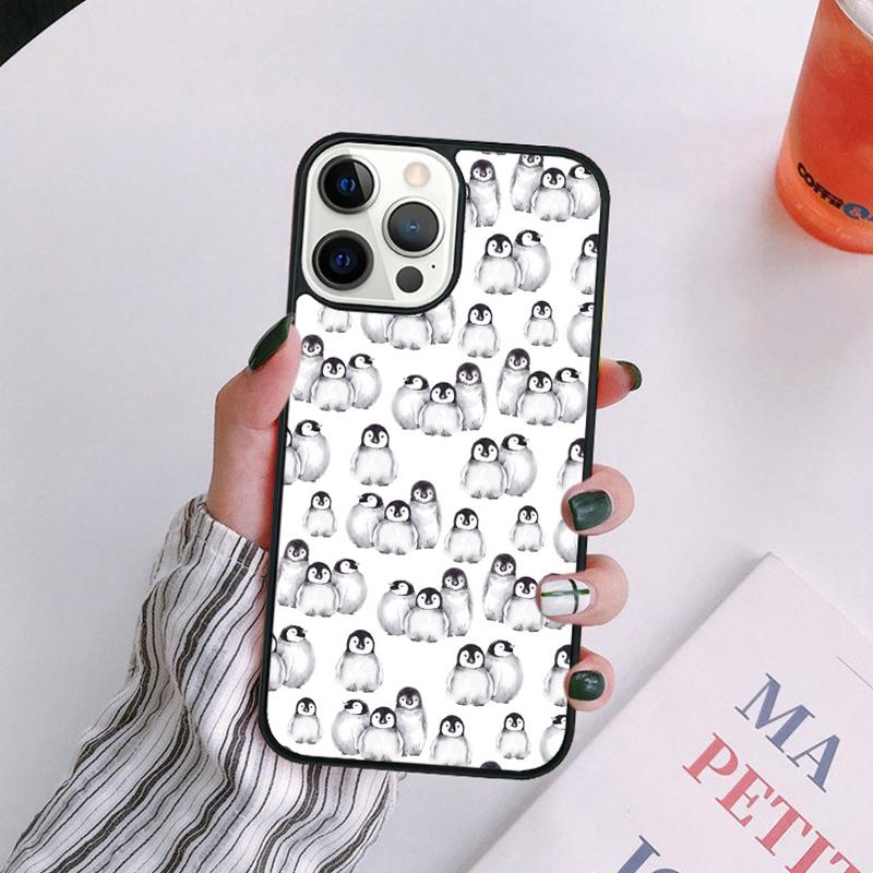 Милый Милый Чехол для Телефона с Пингвином Для iPhone 17 Air 14 13 12 16Pro Max 15 Plus Max Чехол-Оболочка coque