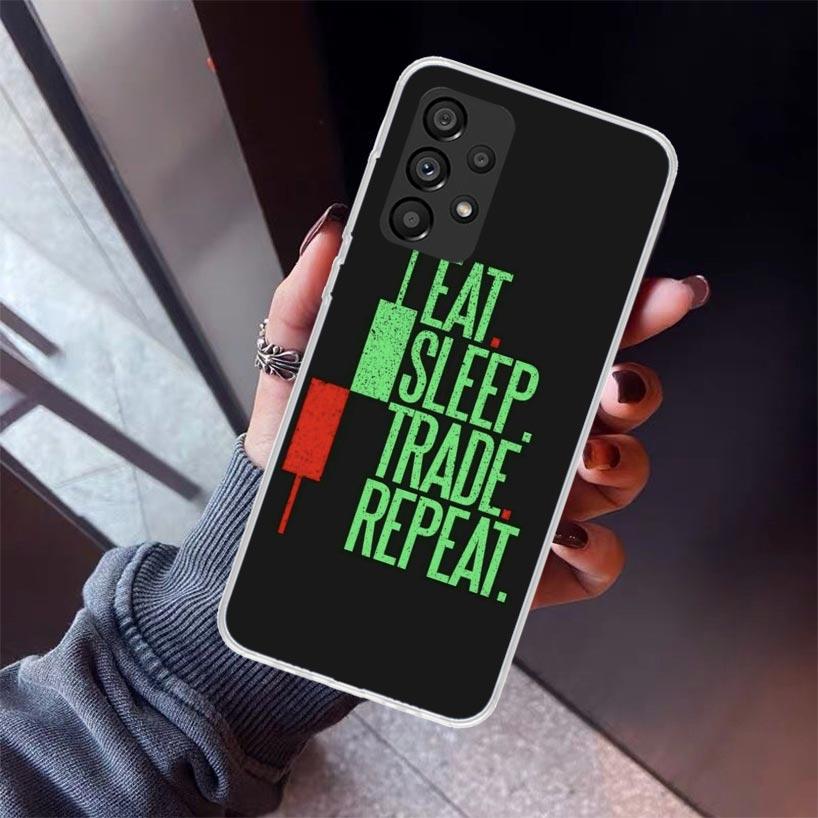 Trade Investment Forex Stock Market Phone Case For Samsung Galaxy A12 A52S A42 A32 A22 A51 A50 Note 20 Ultra 10 S10 Plus A71 A70