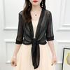 Women's Summer Gold & Silver Lace Cardigan Shawl - Sun Protection Cape