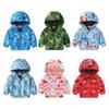 Верхняя одежда для маленьких мальчиков и девочек, пальто с капюшоном и принтом, детская одежда на молнии, ветрозащитные куртки, топы