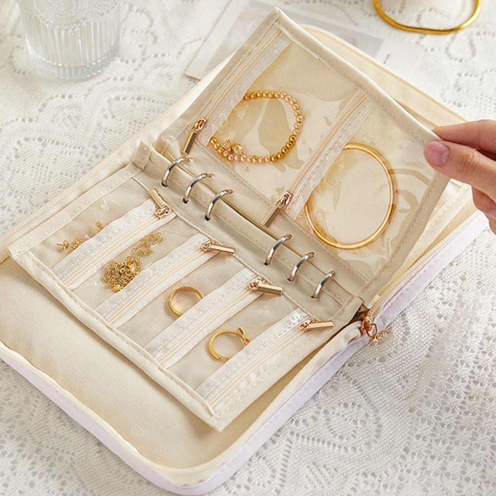 Fashion Jewelry Storage Bag Rose Pattern Jewelry Display Case Travel Jewelry Organizer  Travel