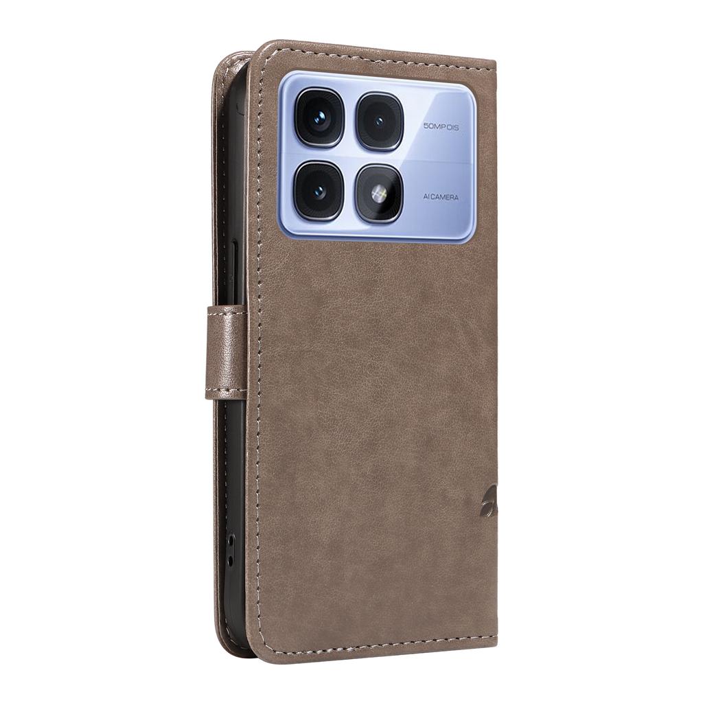 For Xiaomi Redmi K70 Ultra PU Leather Cases Flower Pattern Wallet Stand Phone Cover with Strap