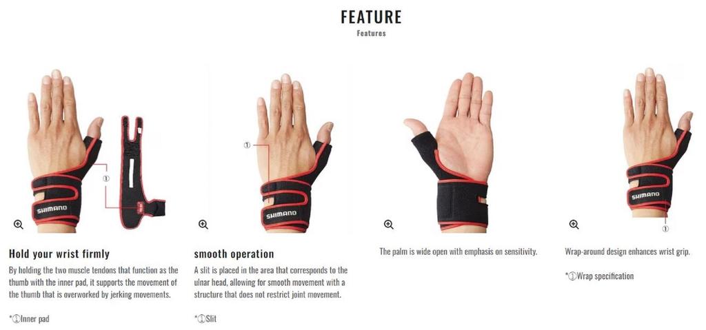 SHIMANO GL-05LQ Поддержка запястья левая рука черный размер XL (8390)