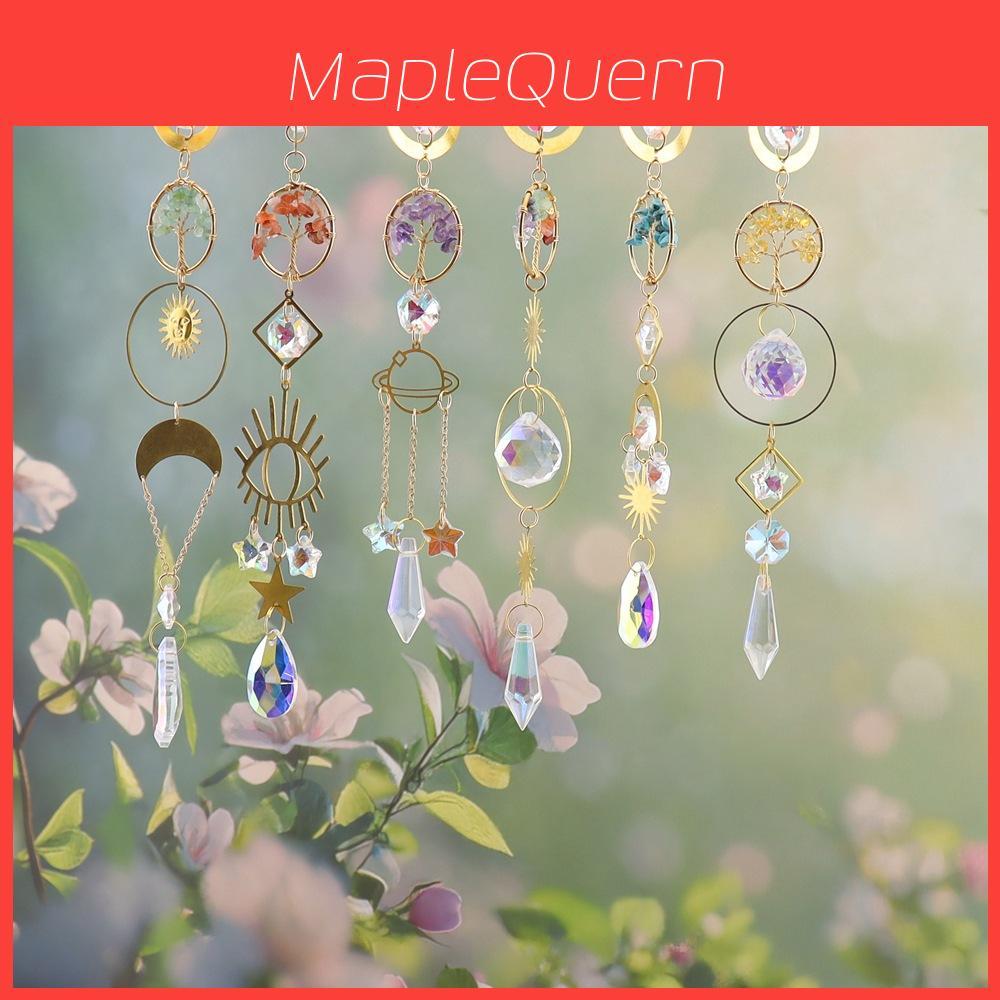 Sun Catcher Gold Moon Tree Of Life Agate Sunlight Decor For Windows