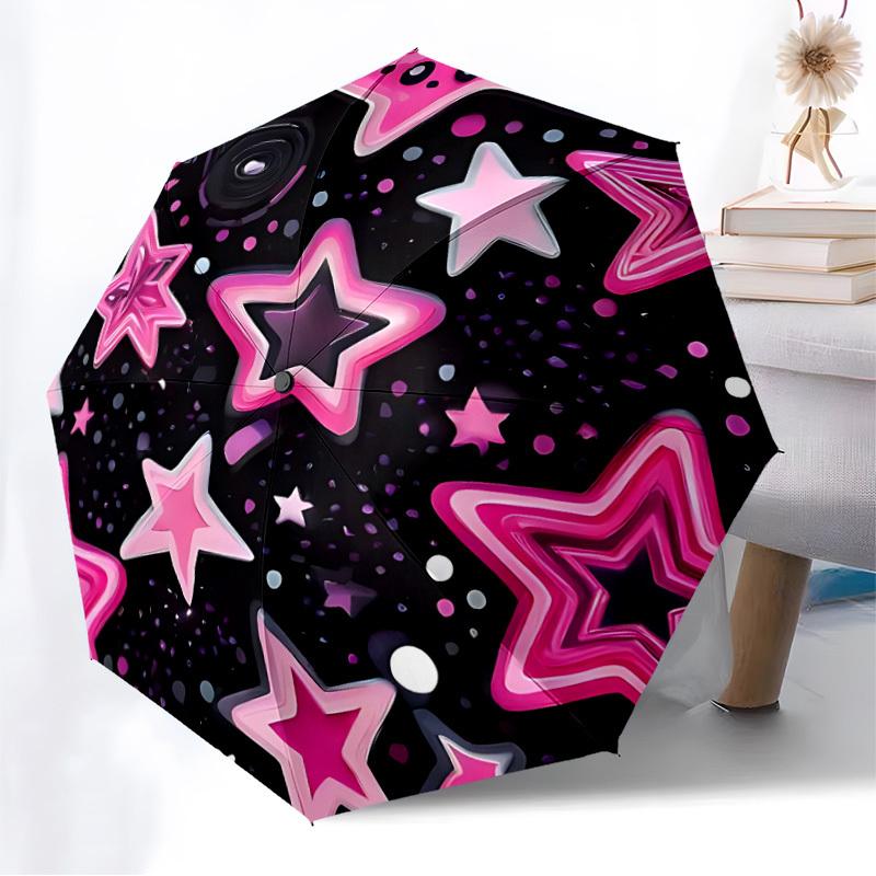 1pc Galaxy Stars Automatic Folding Umbrella Durable Iron Frame, Iron Umbrella Structure Suitable for All Seasons yy260203133