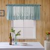 Solid Color Lace Sheer Short Window Valance Half Curtains Kitchen Cafe Curtains Elegant Embroidery Kitchen Bathroom Living Room Decor
