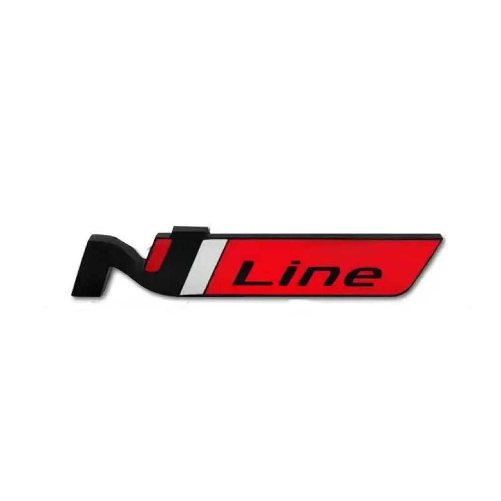 NLINE Car Logo for Hyundai Elantra: Personalized Metal N Logo Rear and Side Stickers.