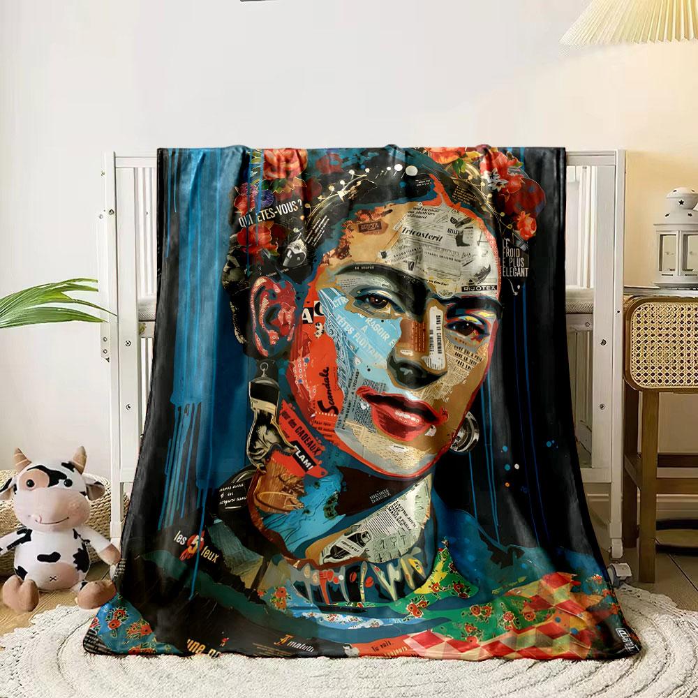 Frida Kahlo Collage Art Blanket bedroom Blanket for Livingroom Couch lunch break Soft Cozy throw for Friend's festival Gift