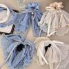 Set Scrunchie Hair Elastic Tie Bands for Girl Women Accessories Korean Rubber Bow Pearl Fairy Vintage Designer Hoop Fashion