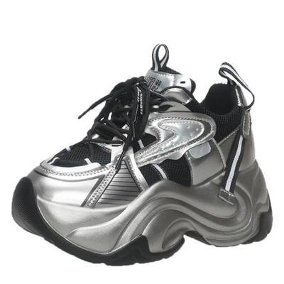 Модные 7 см Модные женские массивные кроссовки Дышащие туфли на платформе Спортивная обувь Женская шнуровка Толстая подошва Повседневная обувь Zapatillas Mujer