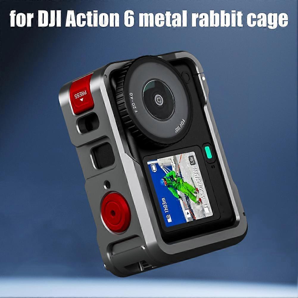 Flymile Applicable For DJI Action 6 Protective Cage Metal Frame Sports Camera Accessories