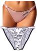 Granroba Smooth and Shiny Panties for Beautiful Set of 2 Women's Buttocks, (M, Silver/Pink)