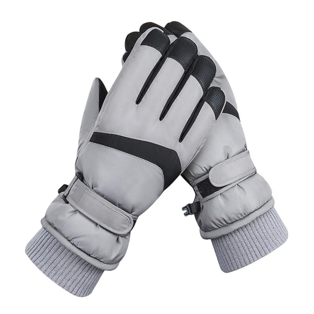 Adjustable Fleece Touch Screen Gloves Warm Non-slip Driving Mittens Waterproof Windproof Ski Gloves Outdoors