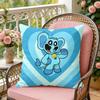 SSmiling CCatnap Heart Cushion Cover Soft Plush Throw Pillow Cover DoubleSided Decorative Case Sofa Bedroom Home Decor