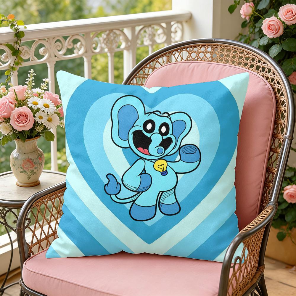 SSmiling CCatnap Heart Cushion Cover Soft Plush Throw Pillow Cover DoubleSided Decorative Case Sofa Bedroom Home Decor