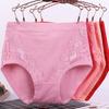 1PC Underwear Lace High Waist Panties Briefs Cotton Large Plus Size Lingeries Middle-aged Women Underpants Briefs