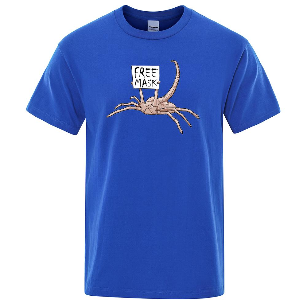 Футболка Alien Free Mask с принтом для мужчин, футболки Horror Scorpion, летняя хлопковая дышащая футболка, уличная одежда