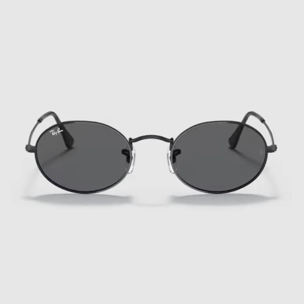 RB3547 Oval 002B1 Black Ray-Ban Oval Metal Sunglasses