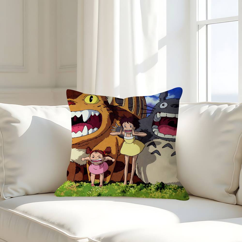 Anime M-My Neighbor Totoro Pillow Case Removable Washable Cushion Cover – All-Season Soft Linen