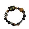 Cute Black Cat Bracelet For Women Men Cartoon Animal Beaded Bracelet