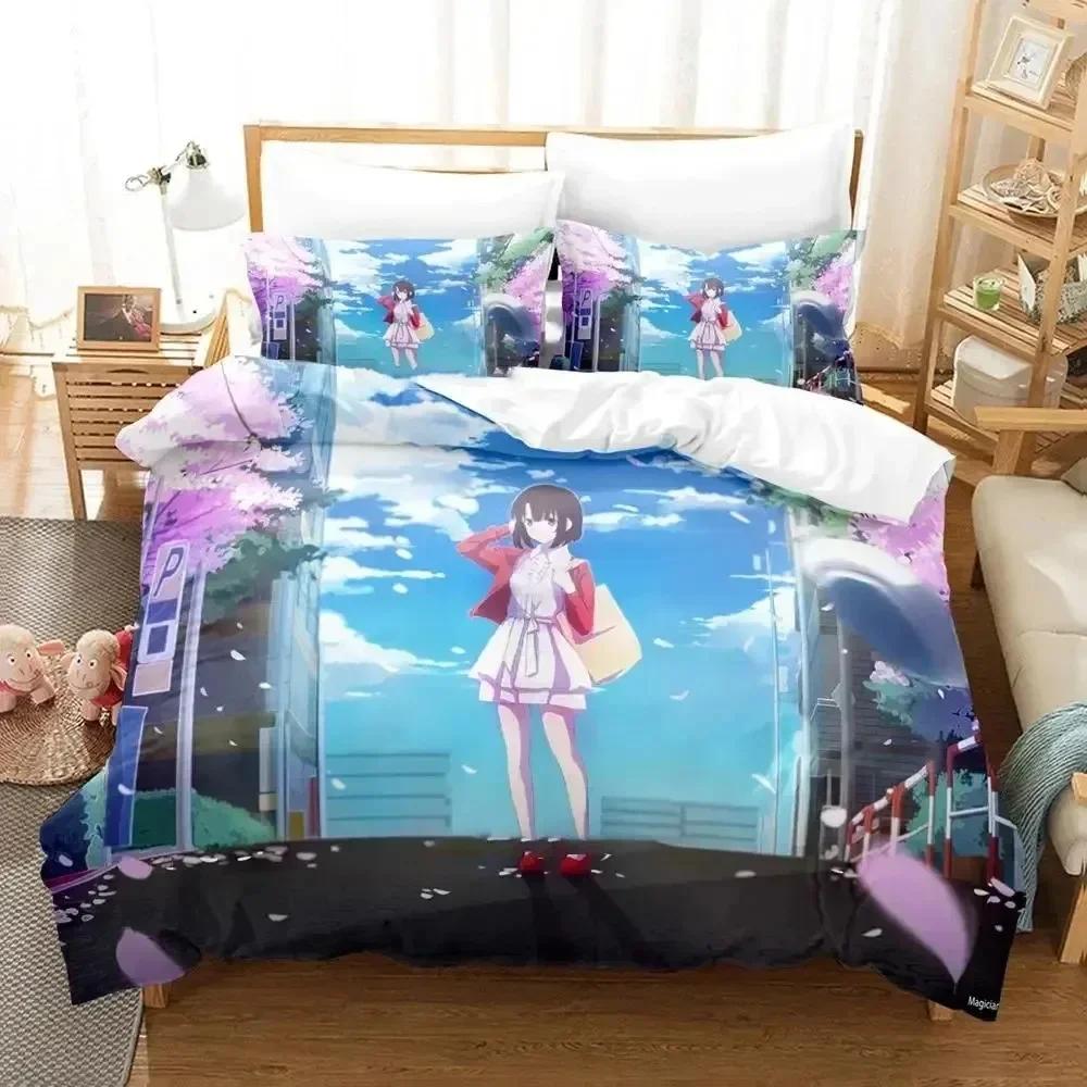 Luxury New 3D Print Anime Megumi Kato Saekano Bedding Set Duvet Cover Bed Set Quilt Cover Pillowcase Queen Boys Adult Bedding