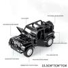 1:32-масштабный Jeeps Wrangler Rubicon 1941, модель игрушечного автомобиля, автомобиль с высокой имитацией, звуком и светом, коллекция внедорожных сплавов, игрушечный автомобиль для детей
