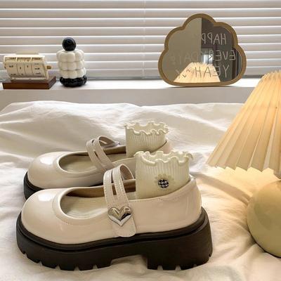 Черные туфли на платформе-маффине из маленькой кожи женские 2025 осень новинка японский jk ретро с юбкой Мэри Джейн одинарные туфли