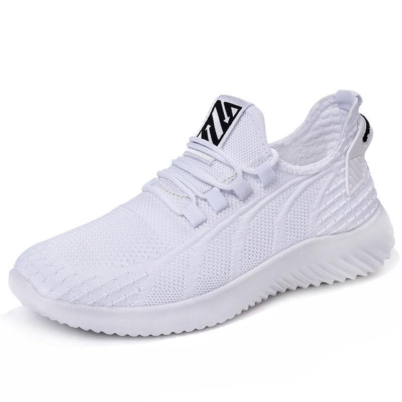 Men's Fly-woven Sports Shoes Fashion Trendy Shoes Simple Solid Color Casual Shoes Trend Comfortable Running Men's Shoes