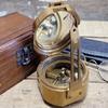 Antiqued Brass Military Compass with Engraved Box