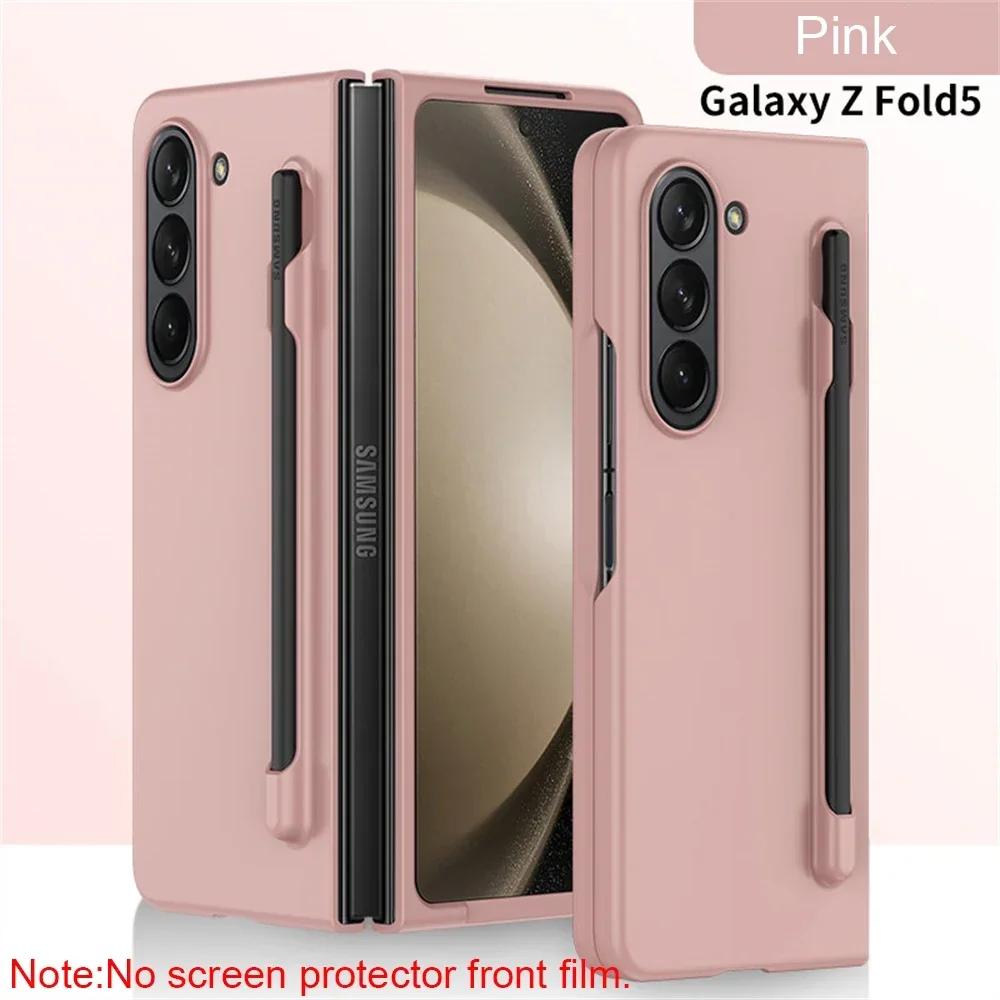 Ультратонкий чехол для телефона Samsung Galaxy Z Fold 7 6 5 4 3 со слотом для стилуса, подставкой, пластиковый складной противоударный защитный жесткий чехол