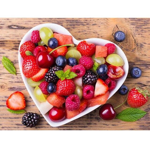 DIY 5D Diamond Painting Fruit Cross Stitch Mosaic Diamond Embroidery Full Round Picture of Rhinestone Kitchen Home Decor