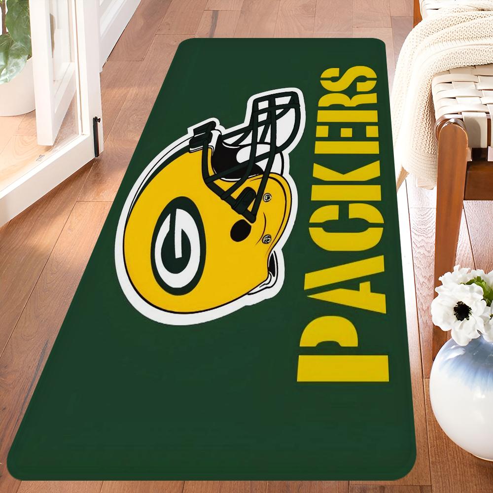 Зелёный Бэй Пэкерс Комнатные коврики Противоскользящие Впитывающие воду Длинный коврик-подушка Коврик для спальни Бытовые ковры
