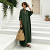 Casual Dress Summer Maxi for Women, V-Neck Oversized Boho Long Women Dress, Sleeve Button Up Vacation Sundress with Pockets Party