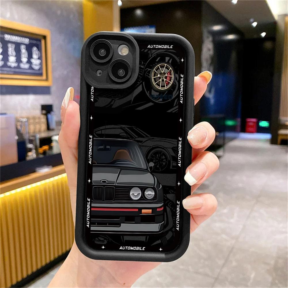 Крутой чехол для телефона автомобиля для iPhone 17 Air 16 e 15 14 13 12 11 Pro Max Plus Mini SE 2020 2022 Мягкая задняя крышка