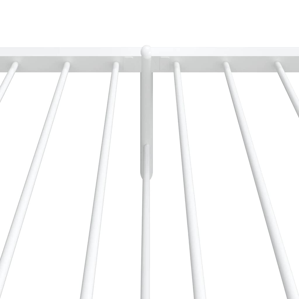 Metal Bed Frame with Headboard and Footboard White 100x200 cm