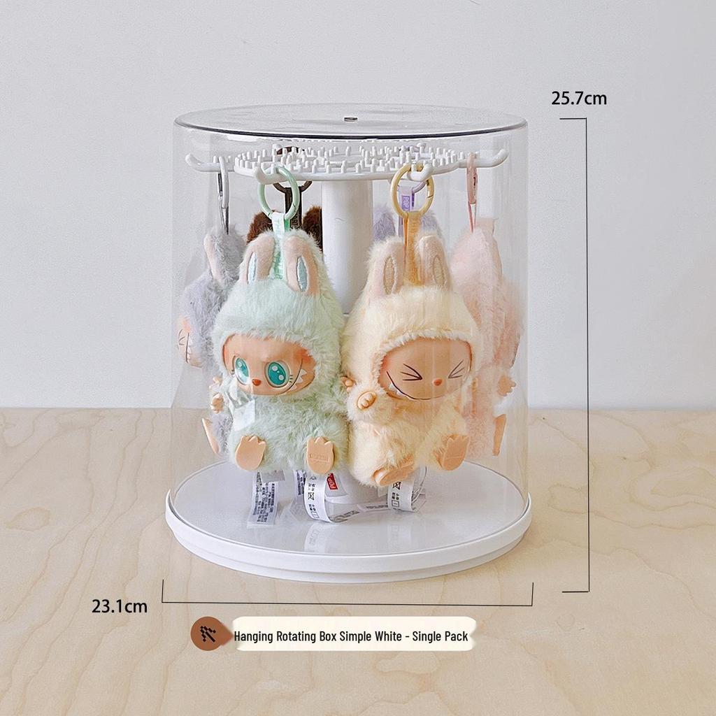 Rotating Labubu Plush Doll Display and Storage Box