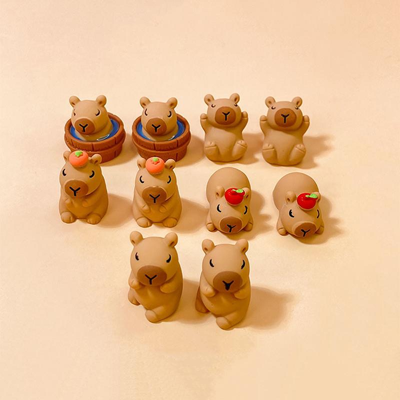 Мини Капибара Смола Миниатюрная Фигурка Смола DIY Аксессуары Настольные Маленькие Украшения Самодельные Украшения для Автомобиля Фигурки
