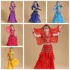 Платье принцессы, костюмы для танца живота, красочная индийская одежда для девочек, милый комплект танцевальных костюмов для малышей