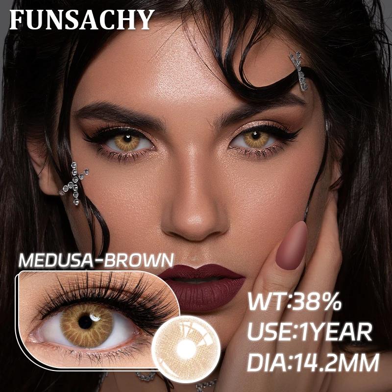 FUNSACHY 2pcs Contact Lenses for Eyes High Quality Circle Lenses Natural Beauty Pupils Grey Makeup Contact Lens Cosmetics Yearly