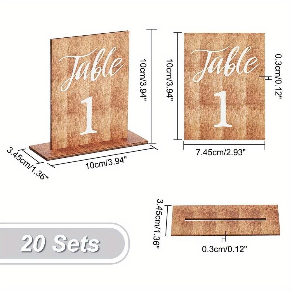 Double-Sided Wedding Table Numbers Numbers 1-20 Durable Table Number Signs Texture Vintage Number Cards Dining Table